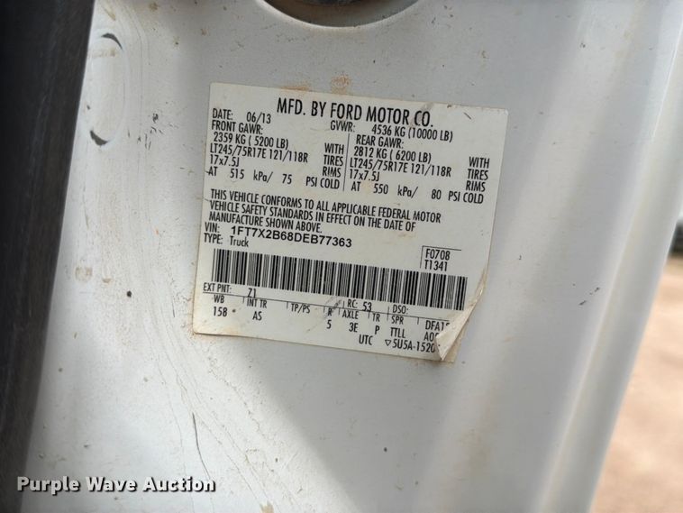 image for item EW2186 2013 Ford F250 Super Duty Ext. Cab pickup truck