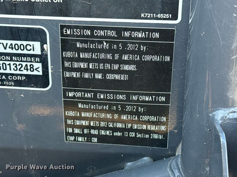image for item EW4317 2012 Kubota RTV400Ci utility vehicle
