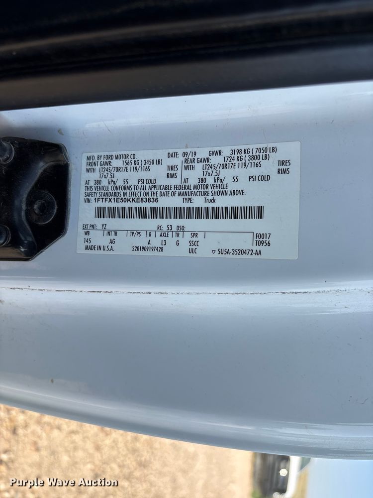 image for item EW8659 2019 Ford F-150 Ext. Cab pickup truck