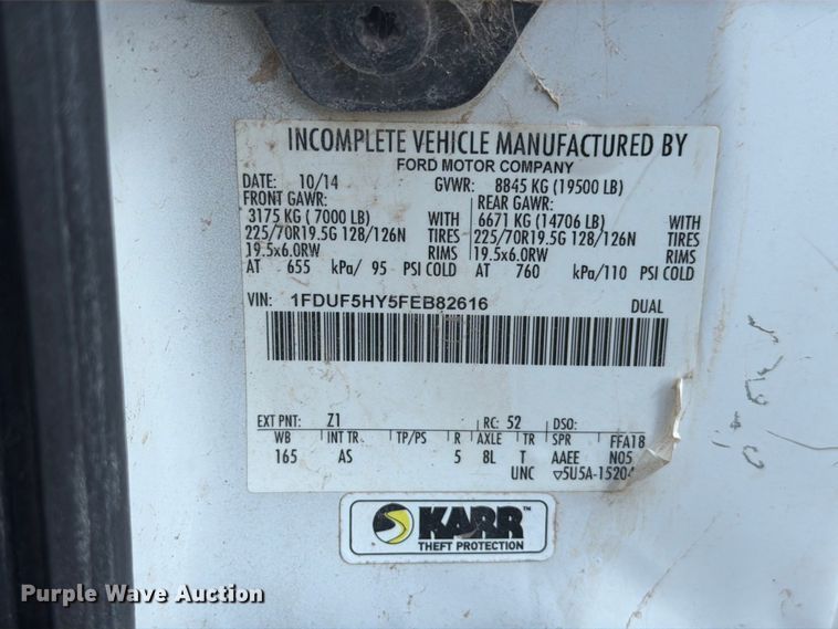 image for item EW8666 2015 Ford F550 Super Duty XL flatbed truck