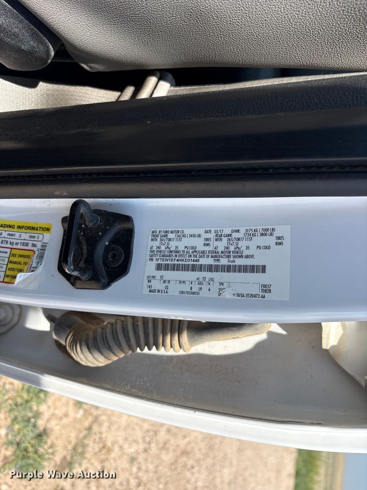 image for item EW8674 2017 Ford F150 Crew Cab pickup truck