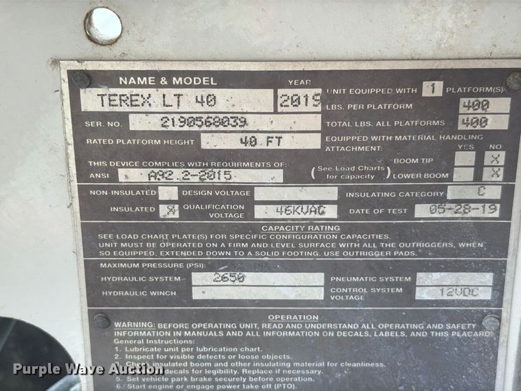 image for item EW8695 2019 Ford F550 Super Duty bucket truck