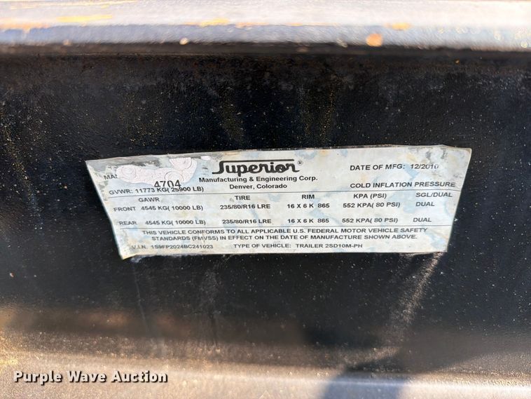 image for item FB5005 2010 Superior 2SD10M-PH flatbed trailer