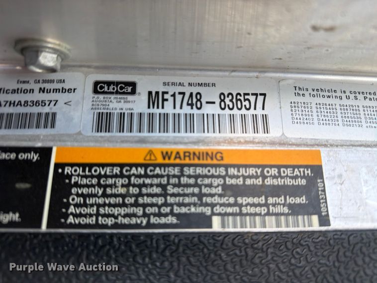 image for item FB5035 2017 Club Car CA 300 golf cart