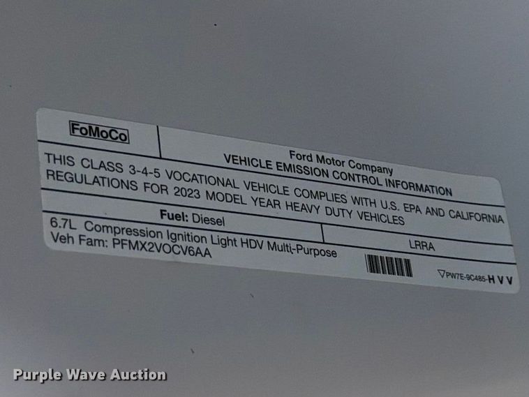 image for item FB5040 2023 Ford F550 super duty Crew Cab truck cab and chassis