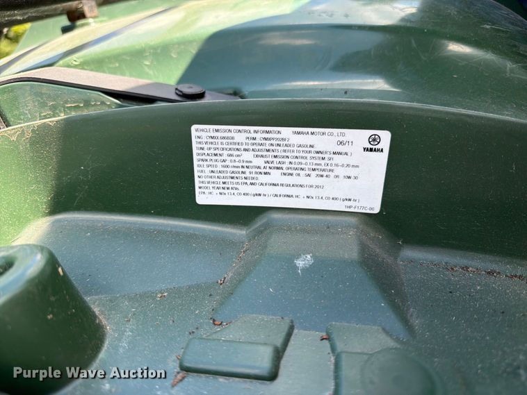 image for item FB5940 2011 Yamaha Grizzly 700 ATV