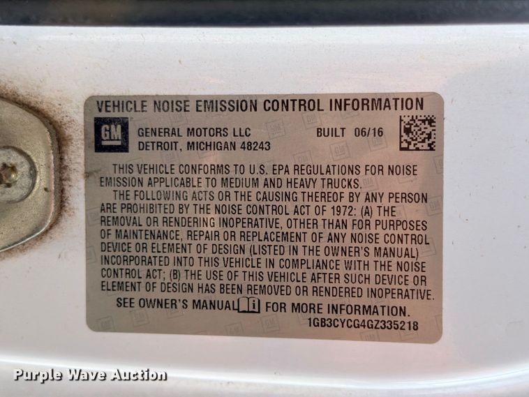 image for item FB8285 2016 Chevrolet Silverado 3500HD utility bed pickup truck
