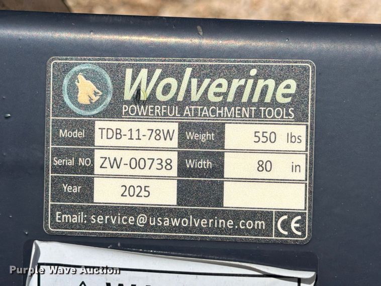 image for item FB8305 2025 Wolverine TDB-11-78W skid steer bucket