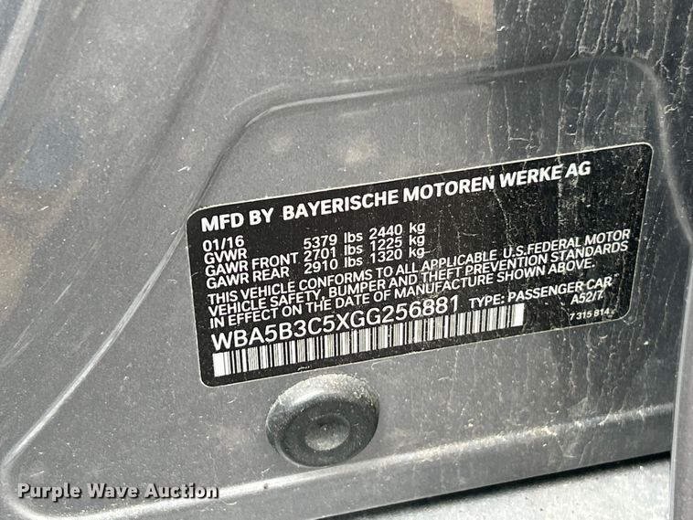 image for item FC2762 2016 BMW 535i 