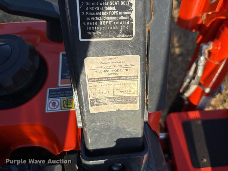image for item FC4206 2024 Kubota BX23S MFWD tractor