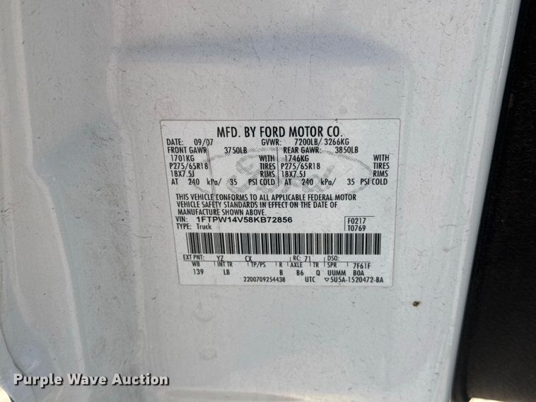 image for item FC4225 2008 Ford F150 Crew Cab pickup truck