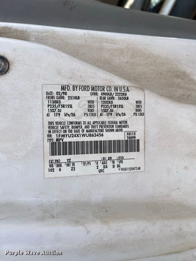image for item FG0599 1998 Ford  Explorer Sport SUV
