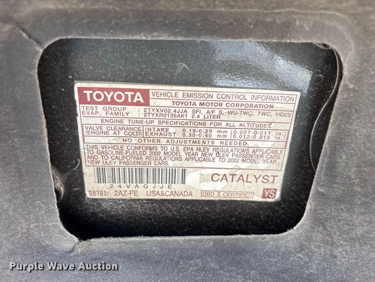 image for item FG0607 2002 Toyota  Camry 