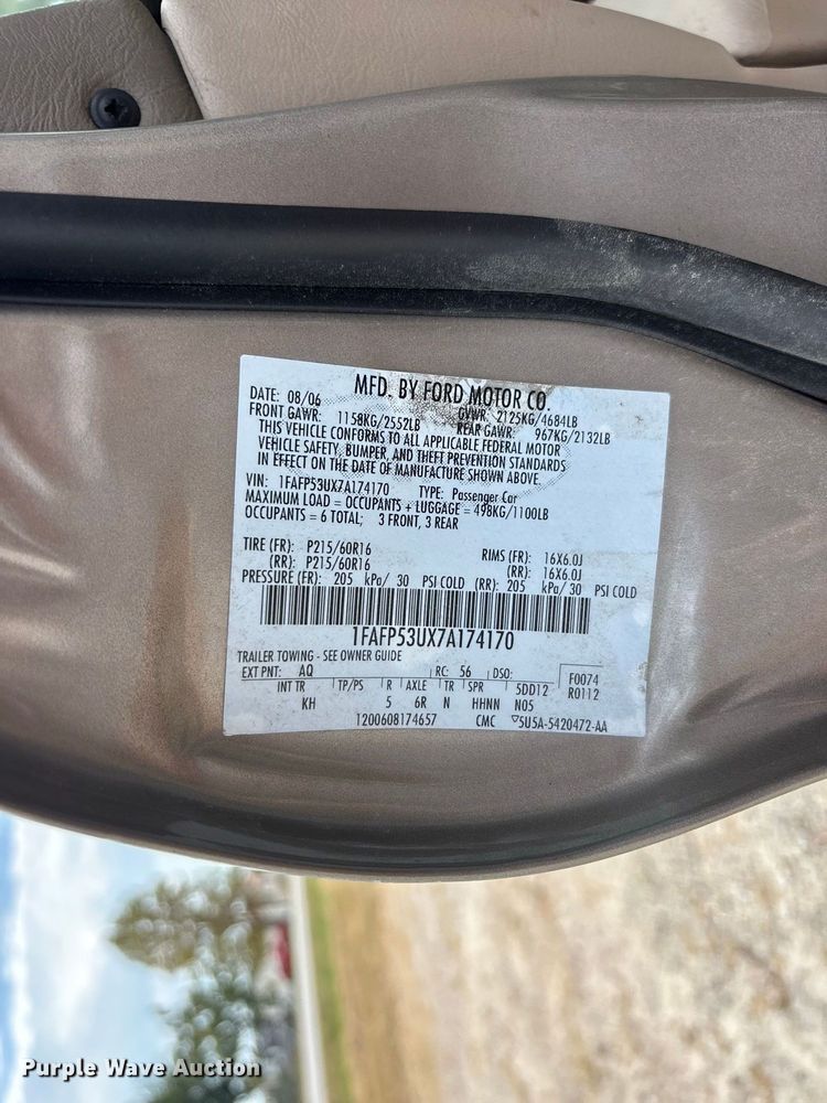 image for item FG0609 2007 Ford  Taurus 