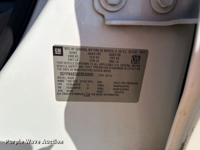 image for item FH6359 2012 Cadillac SRX SUV
