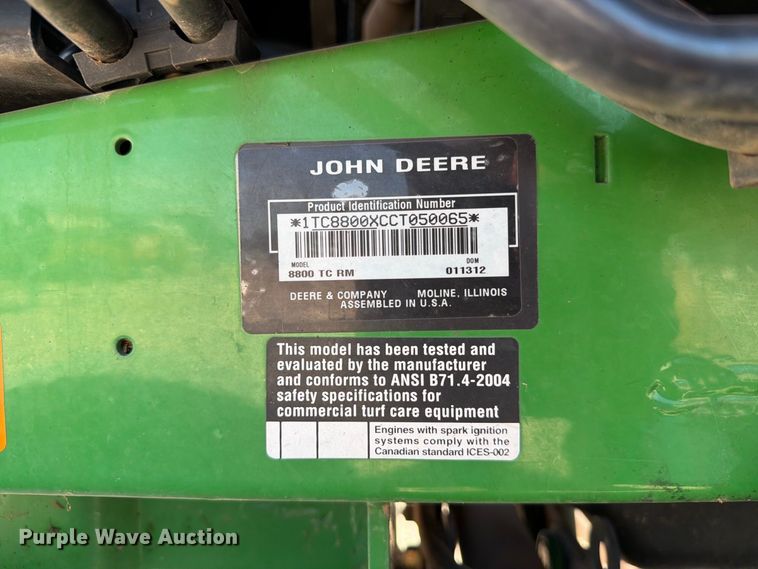 image for item FI0363 2012 John Deere 8800 Terrain cut reel mower