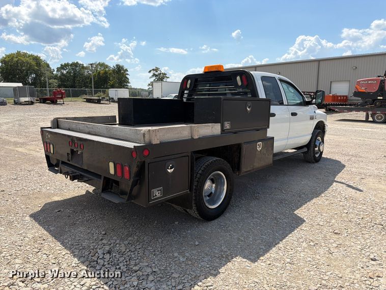 image for item FK3408 2008 Dodge Ram 3500HD Ext. Cab flatbed pickup truck