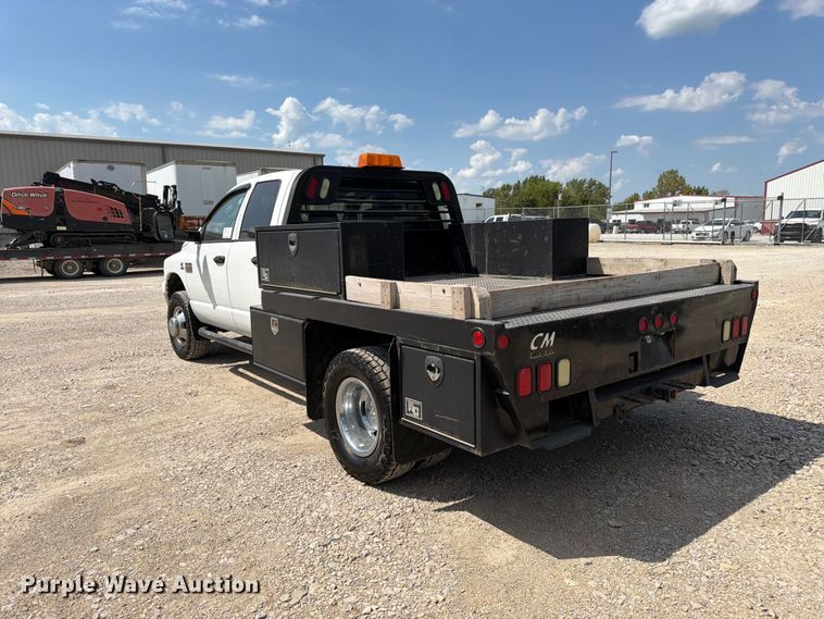 image for item FK3408 2008 Dodge Ram 3500HD Ext. Cab flatbed pickup truck