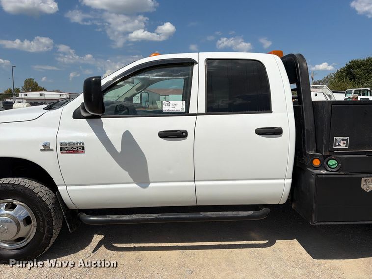 image for item FK3408 2008 Dodge Ram 3500HD Ext. Cab flatbed pickup truck