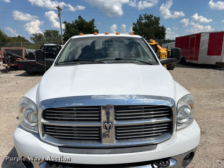 image for item FK3408 2008 Dodge Ram 3500HD Ext. Cab flatbed pickup truck