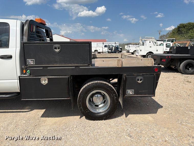 image for item FK3408 2008 Dodge Ram 3500HD Ext. Cab flatbed pickup truck