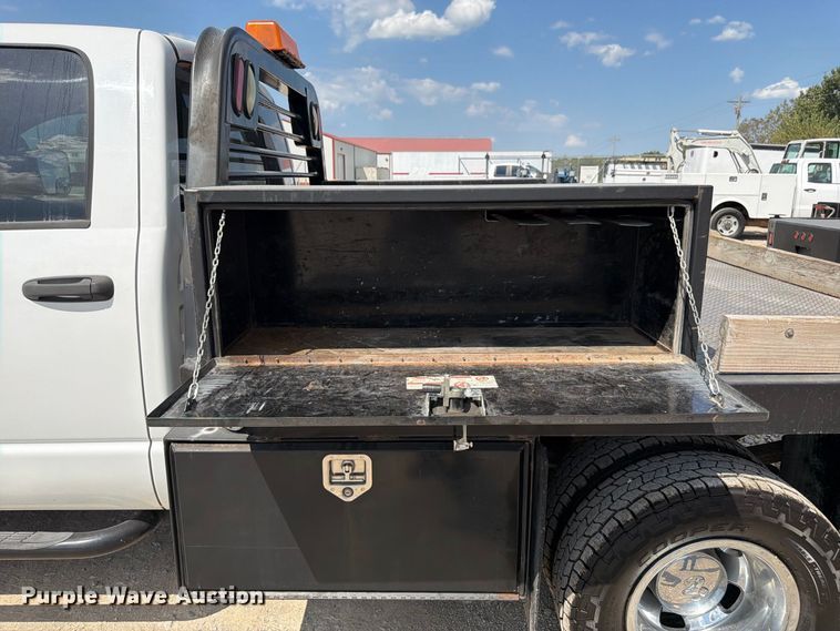 image for item FK3408 2008 Dodge Ram 3500HD Ext. Cab flatbed pickup truck