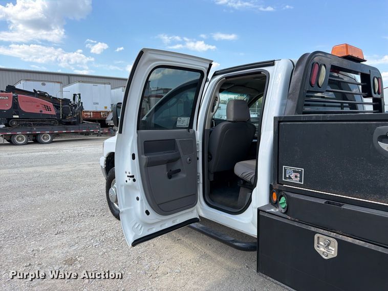image for item FK3408 2008 Dodge Ram 3500HD Ext. Cab flatbed pickup truck