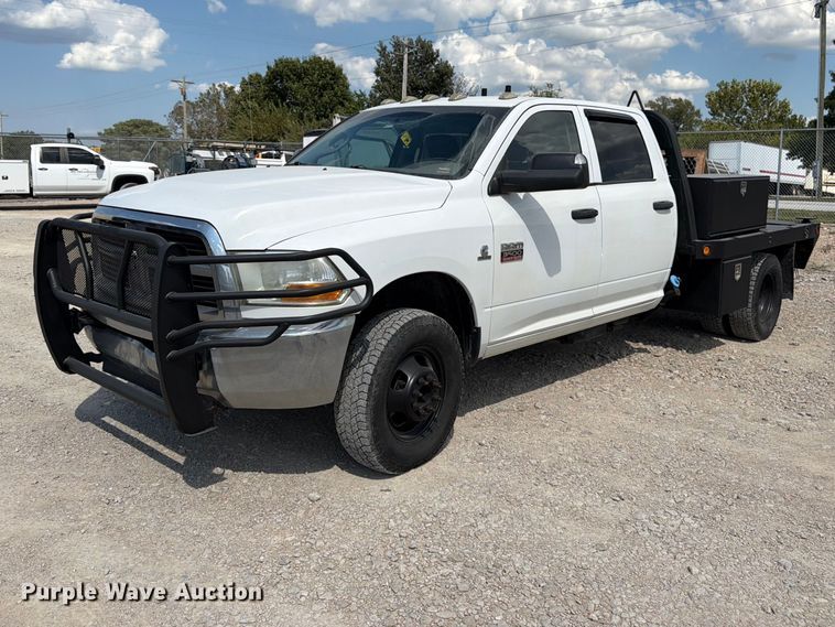 2012 Dodge Ram 3500HD Crew Cab flatbed pickup truck