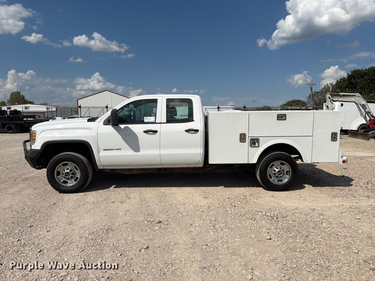 image for item FK3410 2015 GMC Sierra 2500HD Ext. Cab utility bed pickup truck