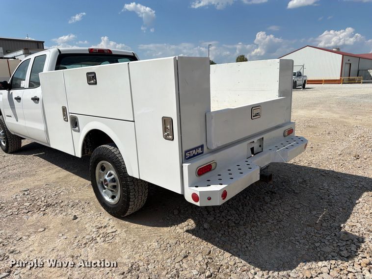 image for item FK3410 2015 GMC Sierra 2500HD Ext. Cab utility bed pickup truck