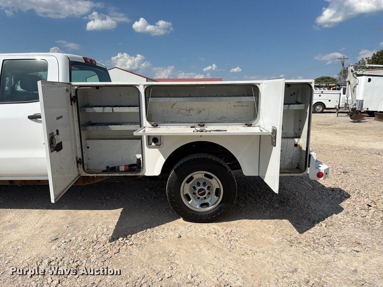 image for item FK3410 2015 GMC Sierra 2500HD Ext. Cab utility bed pickup truck