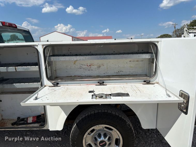 image for item FK3410 2015 GMC Sierra 2500HD Ext. Cab utility bed pickup truck