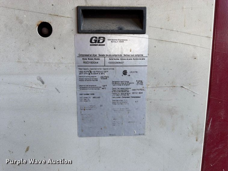 image for item FK3413 Gardner Denver Electra-Saver II air compressor