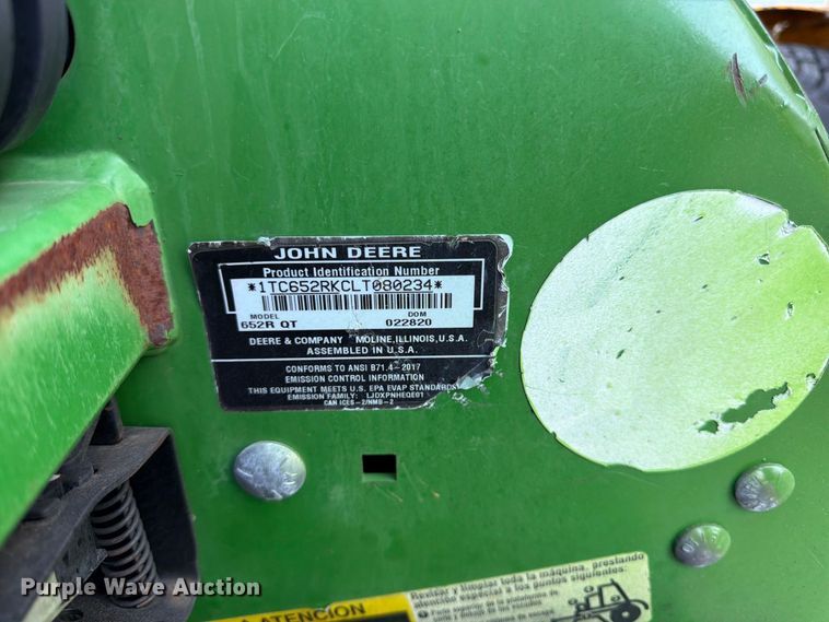 image for item FK3421 2020 John Deere 652R lawn mower