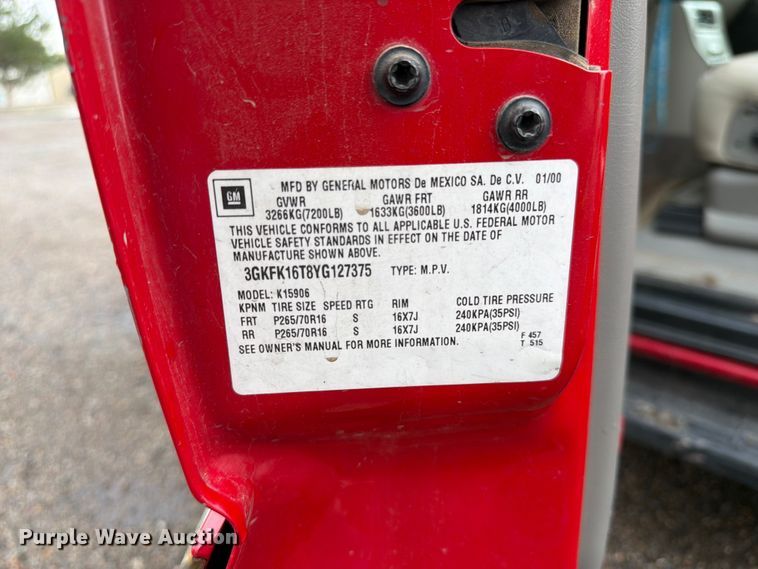 image for item FK4595 2000 GMC Yukon XL SUV