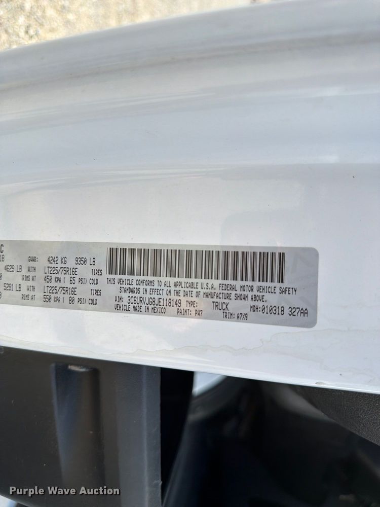 image for item FK4611 2018 RAM Promaster 3500 van