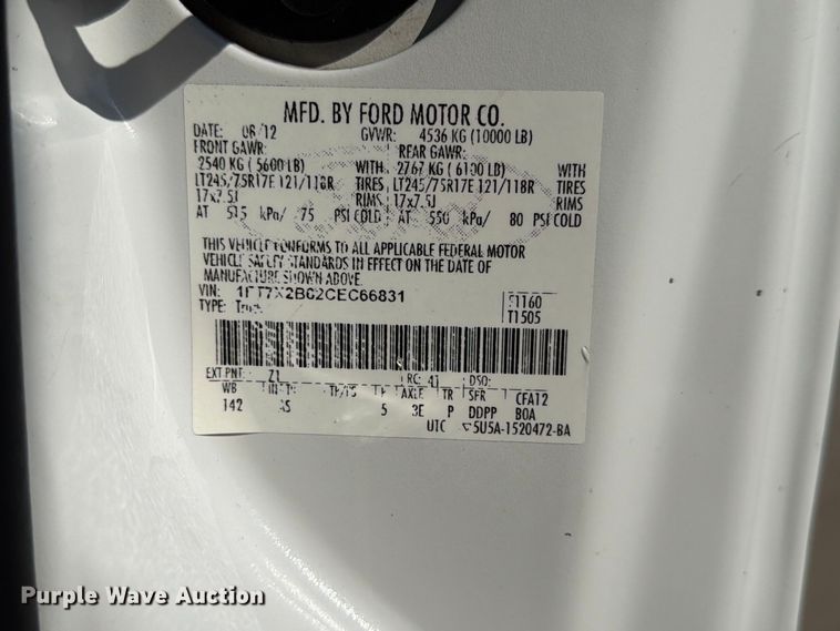 image for item FP3043 2012 Ford F250 Super Duty Ext. Cab pickup truck