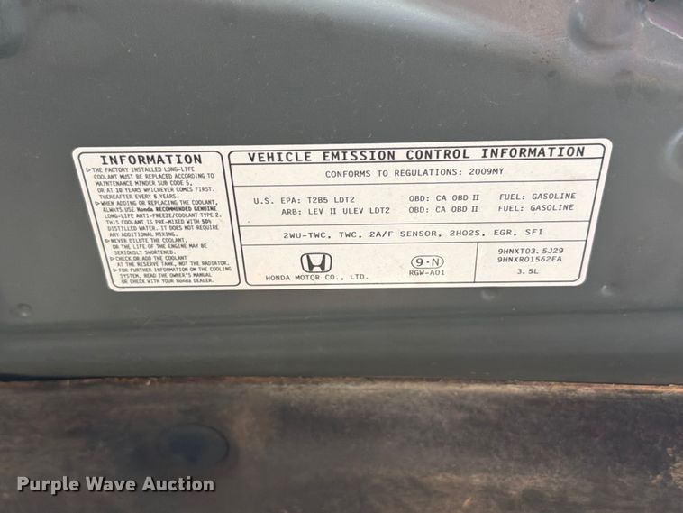 image for item FT6138 2009 Honda Odyssey van