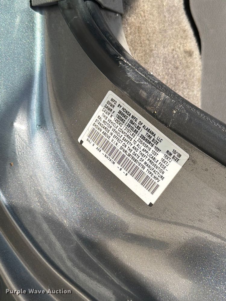 image for item FT6138 2009 Honda Odyssey van