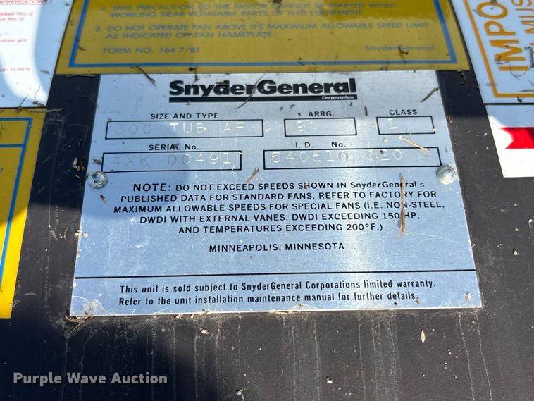 image for item FU0504 SnyderGeneral Barry Blower fan