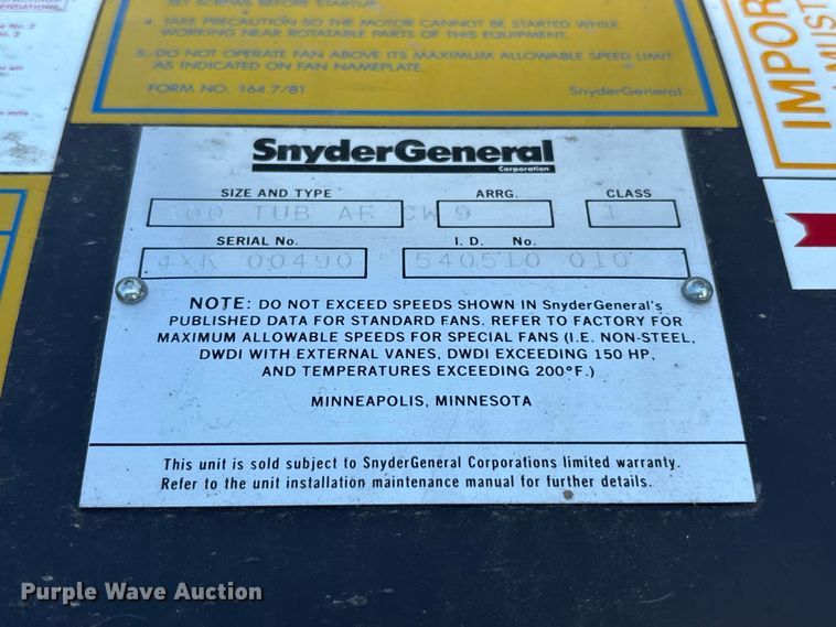 image for item FU0505 SnyderGeneral Barry Blower fan