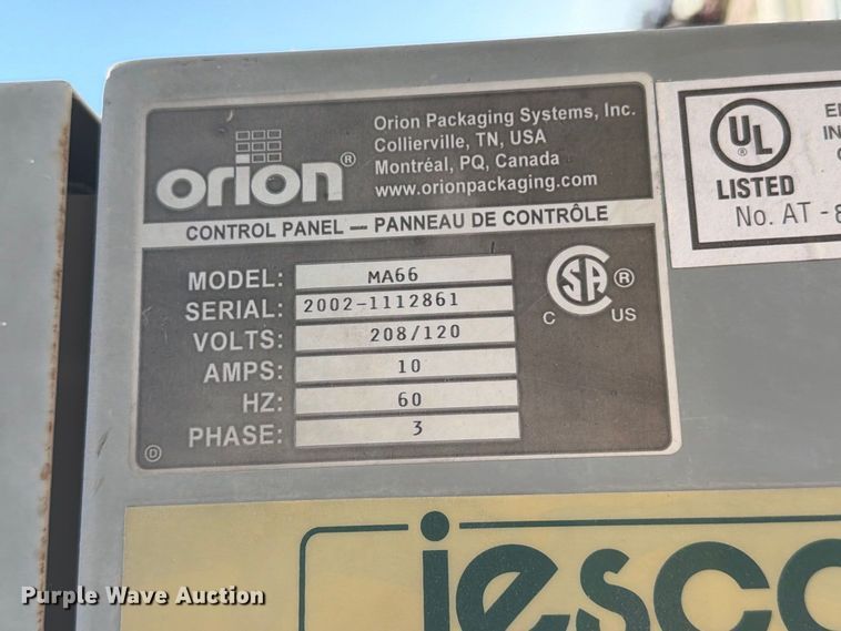 image for item MZ9910 Orion MA66  pallet wrap machine