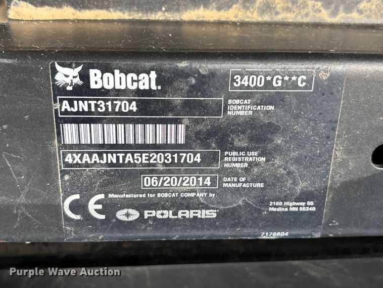 image for item NM9951 2014 Bobcat 3400 Utility vehicle