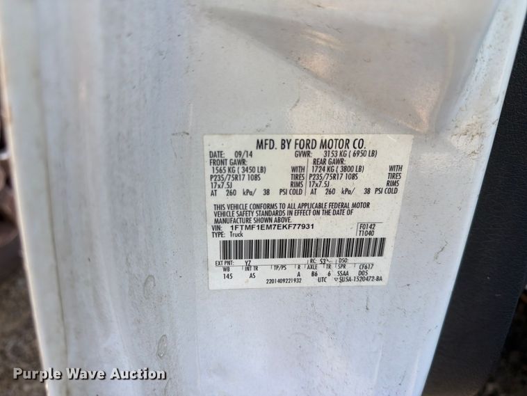 image for item YA3930 2014 Ford F150 pickup truck