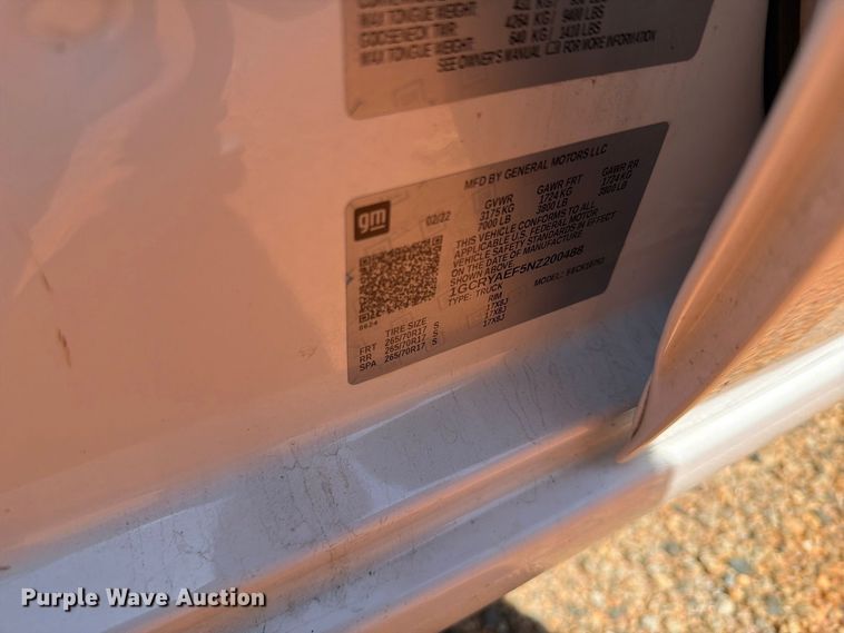 image for item YA4529 2022 Chevrolet Silverado 1500 Crew Cab pickup truck