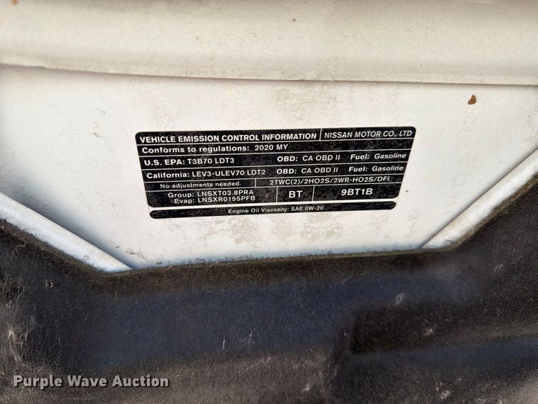 image for item YA4530 2020 Nissan Frontier Ext. Cab pickup truck