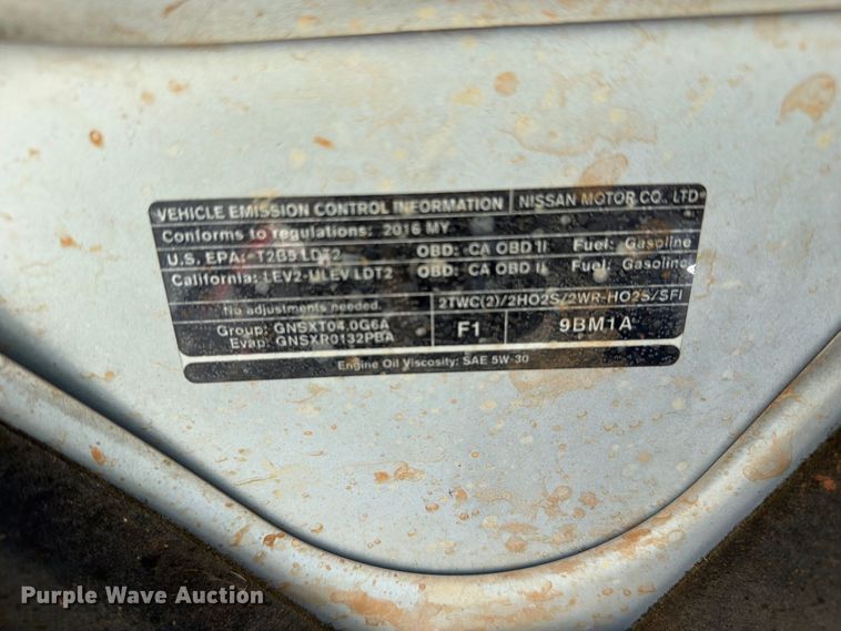 image for item YA4531 2016 Nissan Frontier Ext. Cab pickup truck