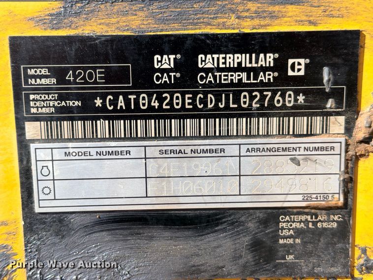 image for item DU1501 2011 Caterpillar 420E backhoe
