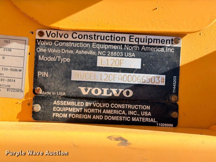 image for item DU1503 2008 Volvo L120F wheel loader