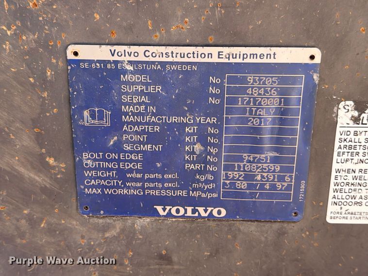 image for item DU1505 2017 Volvo L150H wheel loader